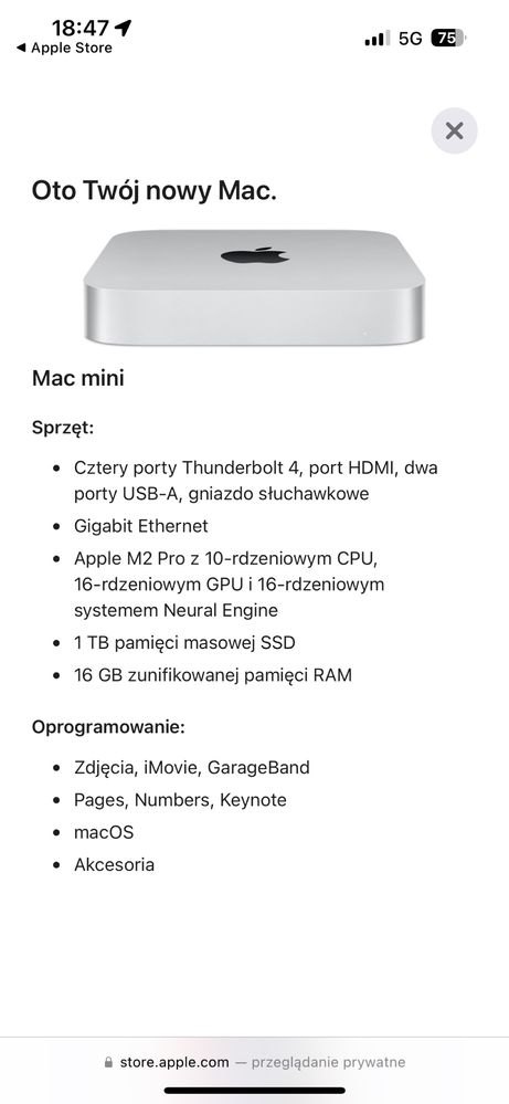 Mac Mini M2 Pro 16GB RAM 1TB SSD + Satechi HUB