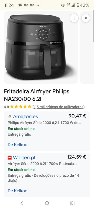 Air frier 6.2 litros Philips