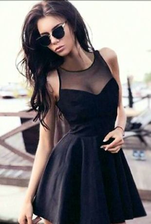 Платье чёрное стильное