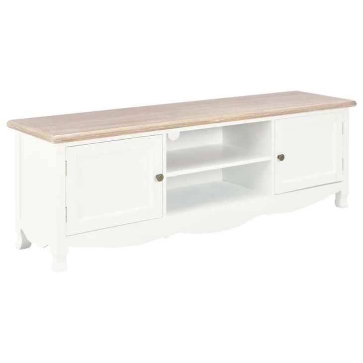 Szafka pod TV, biała, 120 x 30 x 40 cm, drewniana