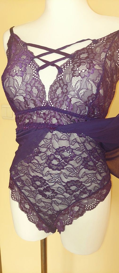 Halka z body koronkowym 3XL,na każdy biust vintage