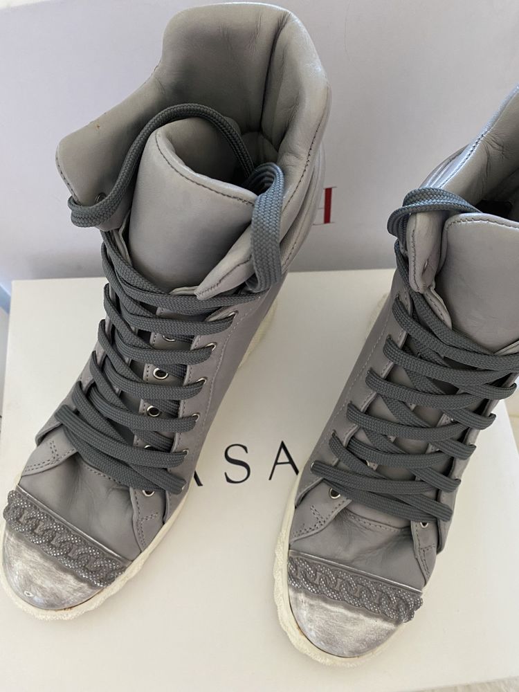 Buty sneakersy Casadei szara skora