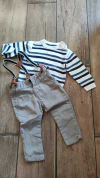 Elegancki komplet dla chłopca spodnie Zara i sweter C&A rozmiar 80