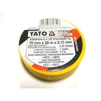 Taśma Izolacyjna 19Mm 20M Żółta Yato Yt-81654