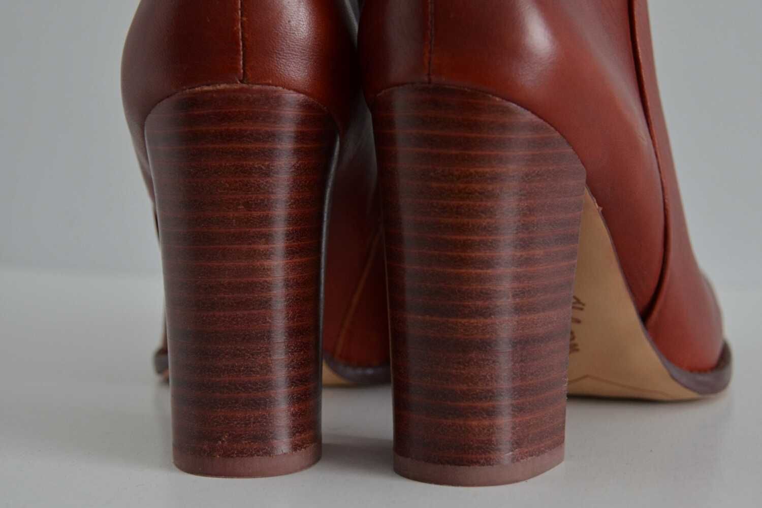 UWODZICIELSKIE rude botki Sam Edelman naturalna skóra 38