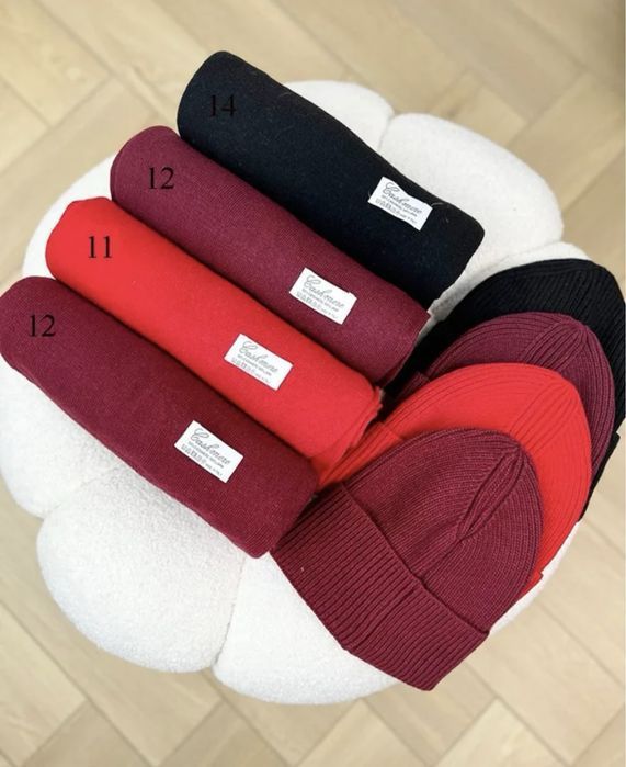 Zestaw 50% Kaszmir 50% Wełna Szalik+Czapka Kaszmirowy