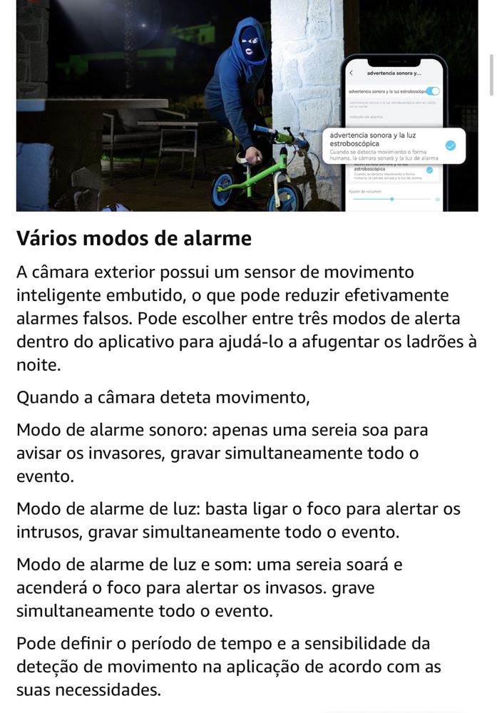 Câmara de vigilância Wi-Fi exterior/interior