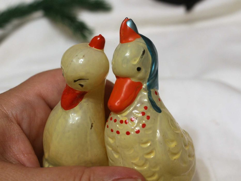 Ёлочные игрушки СССР Утка и Утёнок на прищепках лот