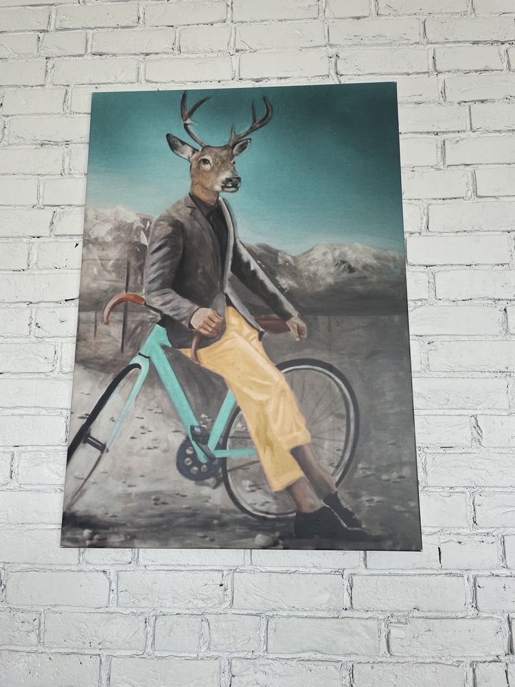 Fotoobraz plakat obraz jeleń góry rower