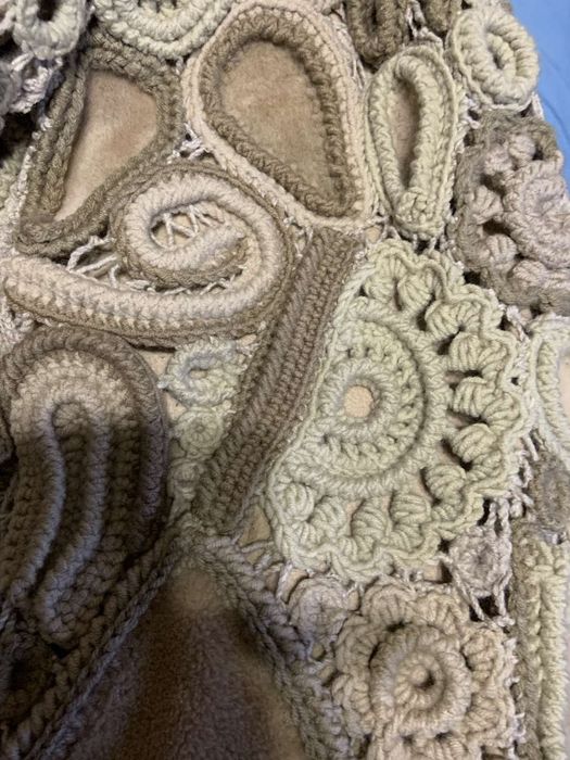 Дубленка эксклюзив Ирландское кружево, ручная работа р.50-52