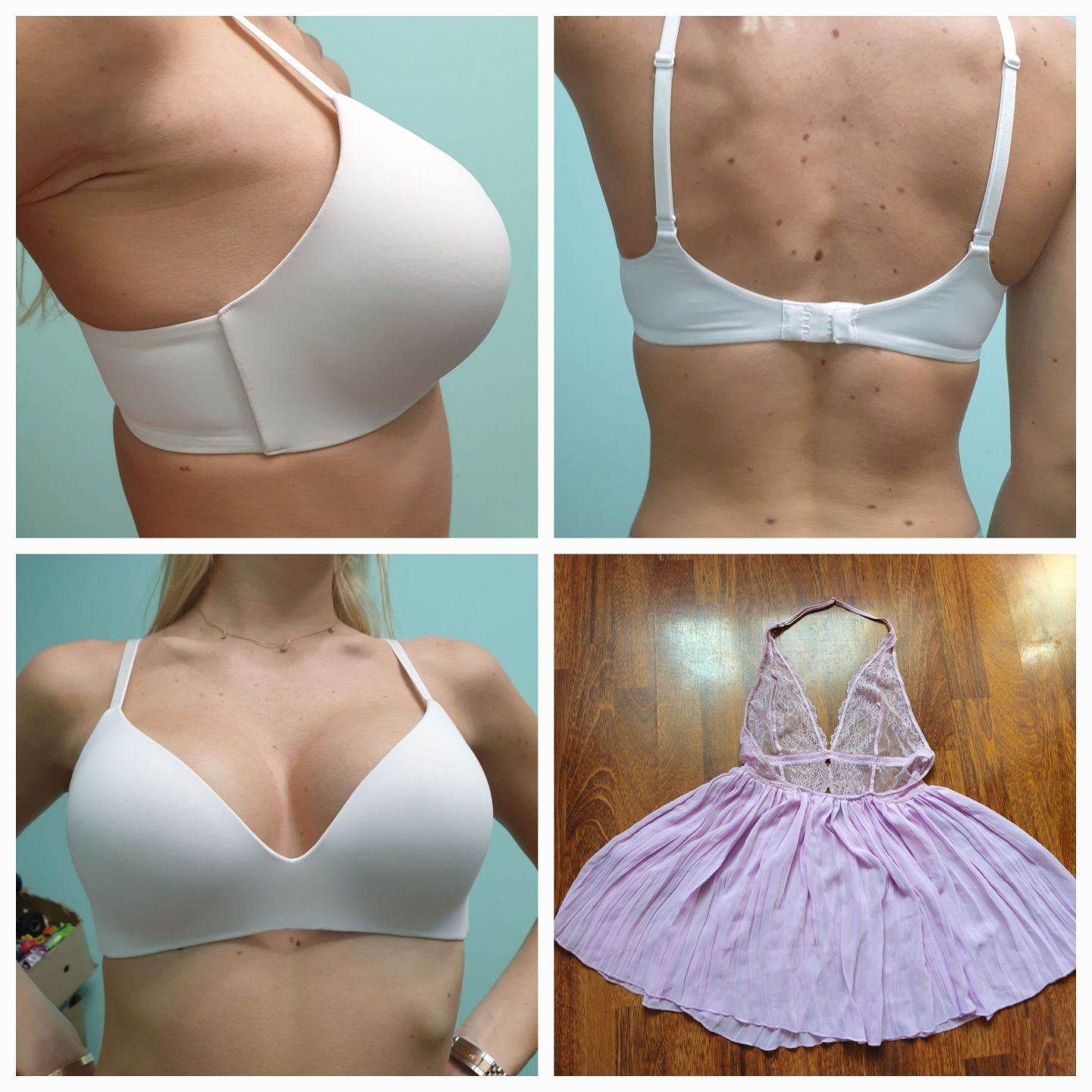 Боди пенюар  PinK Victoria's Secret, H&M бюстгальтер 
Комплект бюст