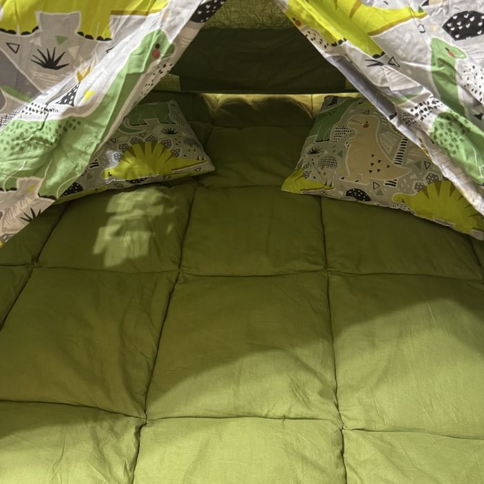 Вігвам дитячий зелений з динозаврами