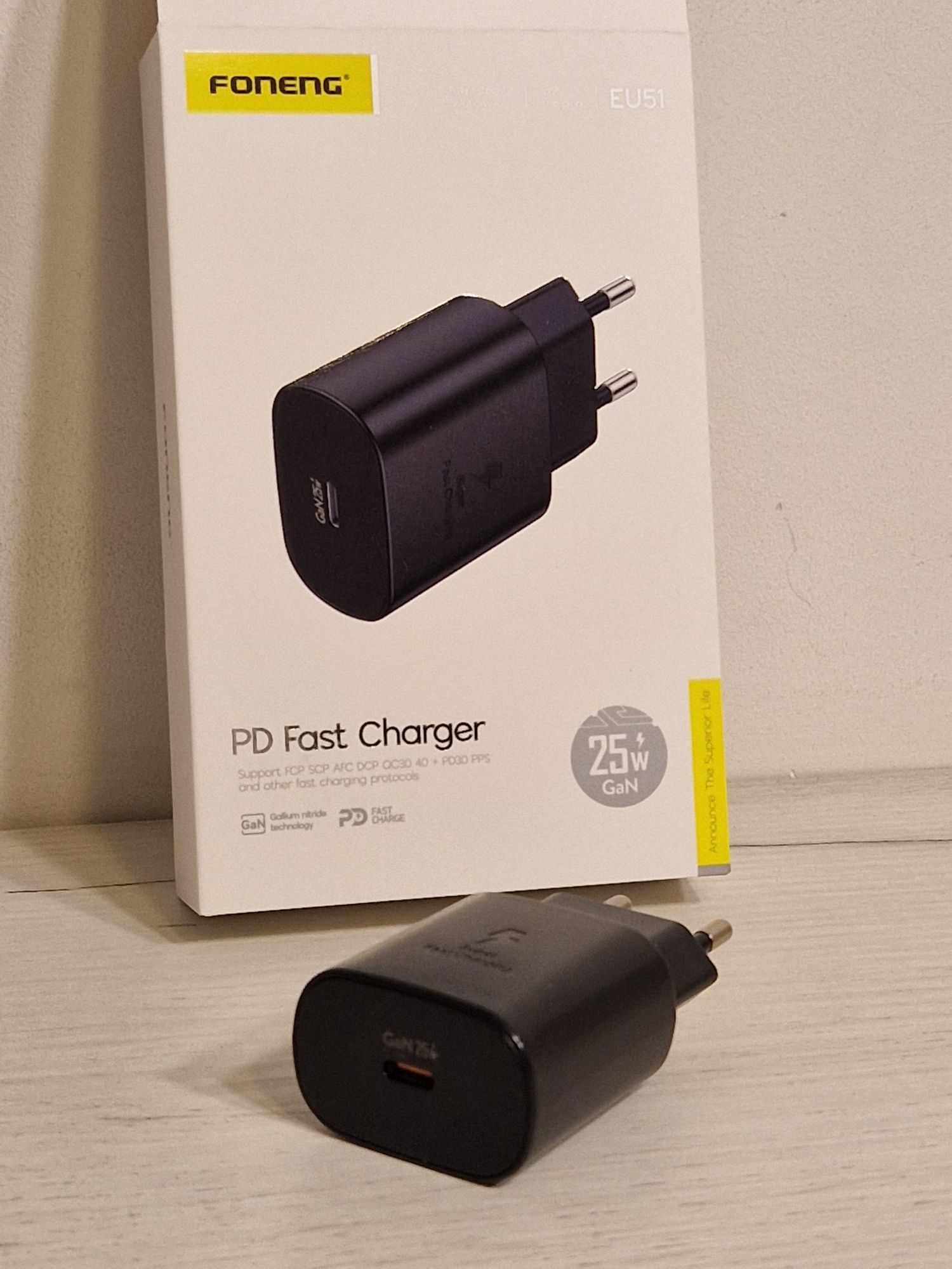 Foneng Ładowarka sieciowa EU51 GaN - Typ C - PD 25W czarna