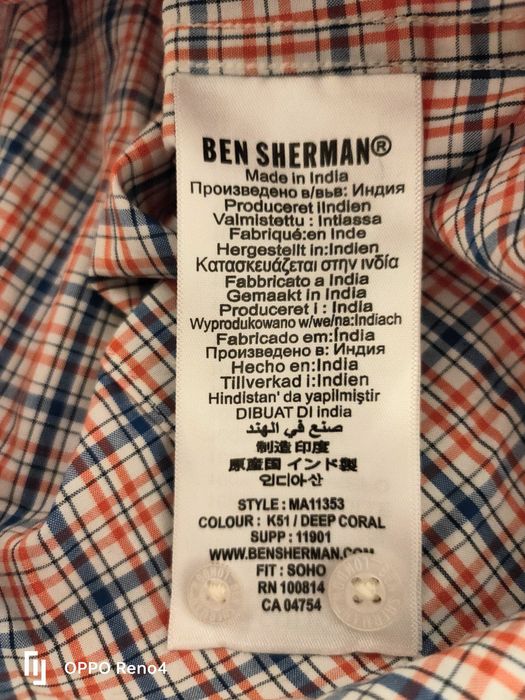 Nowa męska koszula Ben Sherman Slim Fit XS