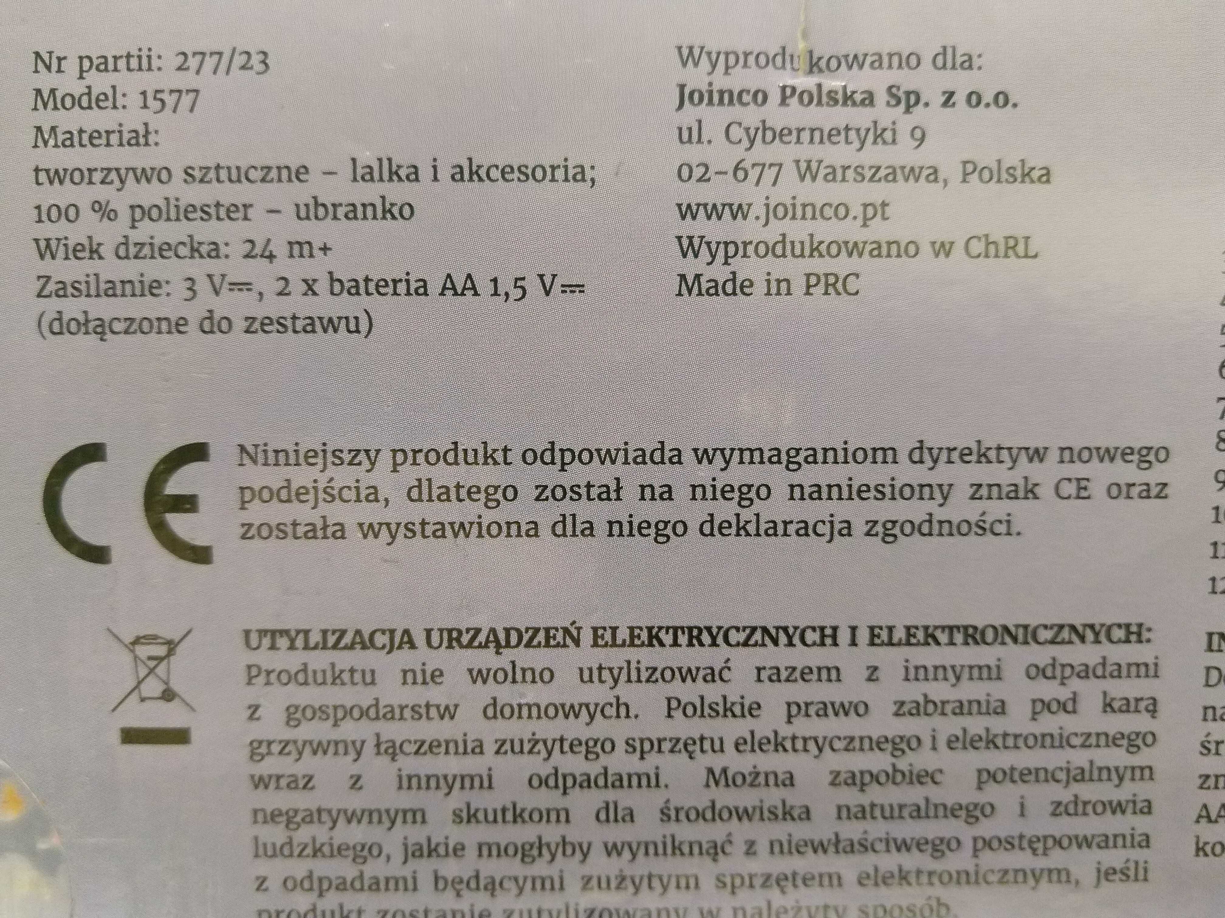 OKAZJA Lalka bobas interaktywny z nocniczkiem + akcesoria PL Wysyłam