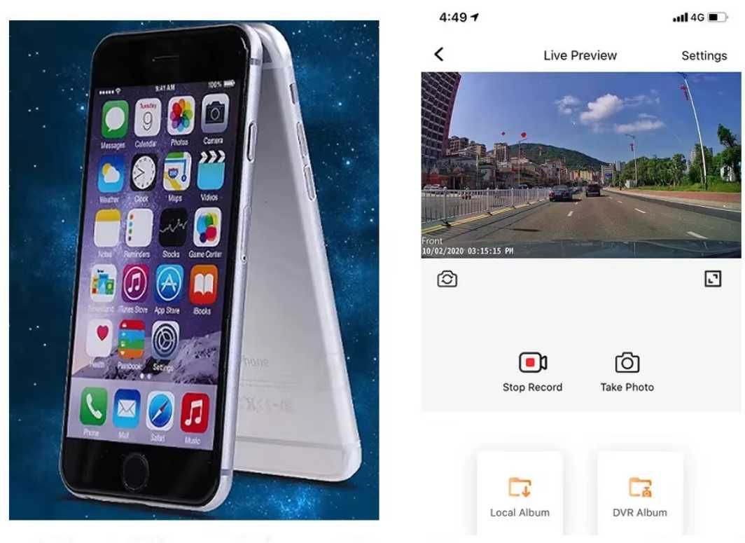 Rejestrator 4K WiFi monitowanie postoju podgląd na żywo dzień/noc WiFi