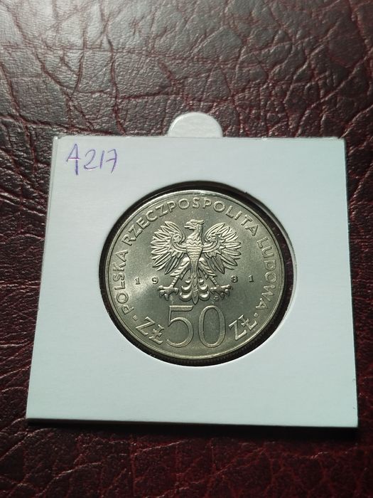 Moneta Polska PRL 50 złotych 1981 Sikorski