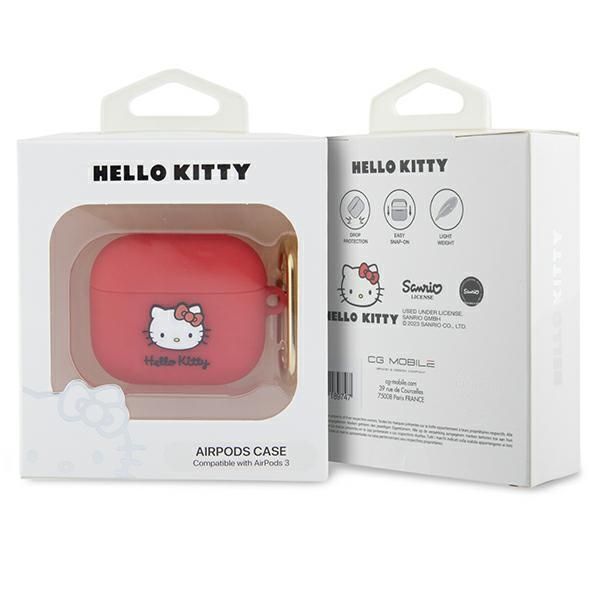 Hello Kitty HKA33DKHSF Airpods 3 coverfuksja/fuschia Silicone 3D Kitty