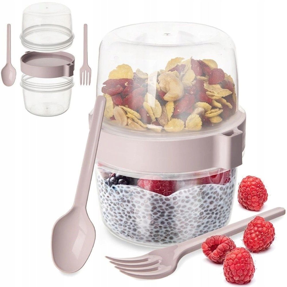 lunchbox pojemnik kubek na jogurt musli sałatki + dodatki bpa free 370