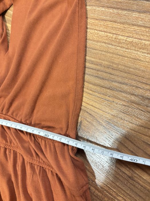 Ruda długa sukienka,letnia maxi sukuenka