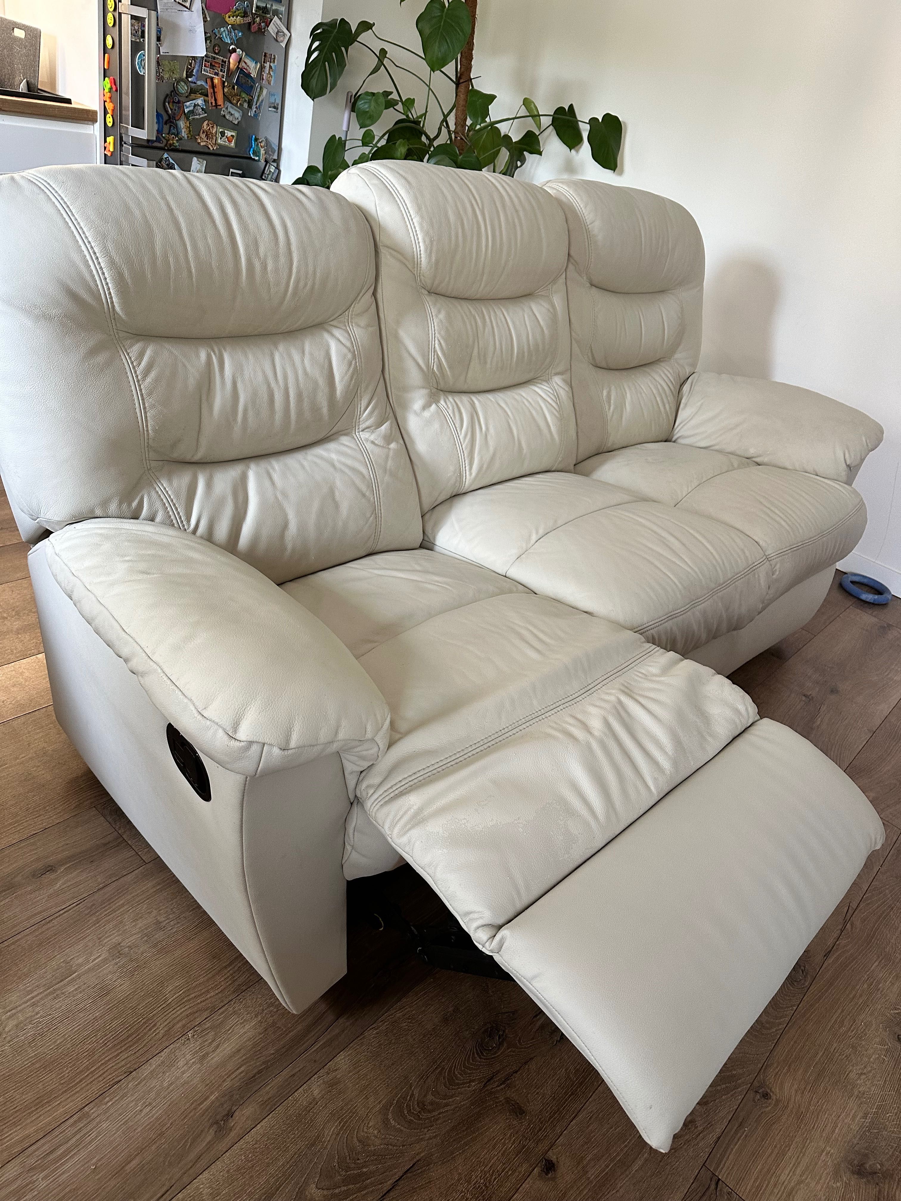 Komplet wypoczynkowy Bryłka sofa + fotel skóra