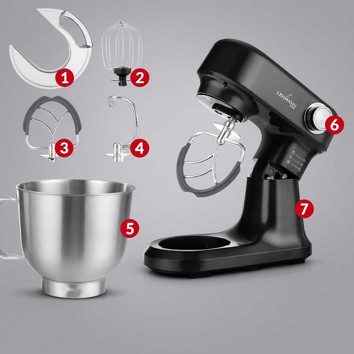 Robot planetarny kuchenny Mikser • 3x mieszadła • Duża misa •