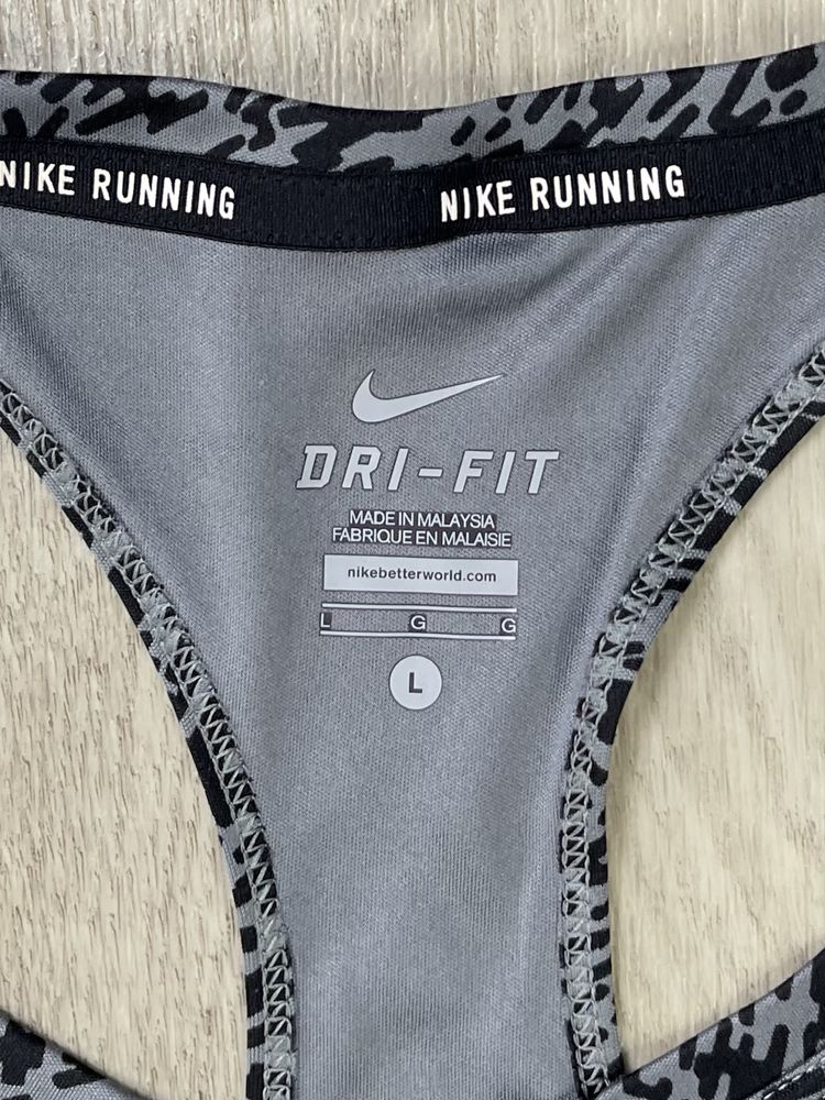 Nike dri-fit running майка L размер женская беговая серая оригинал
