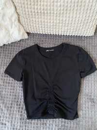 Czarny crop top Zara S