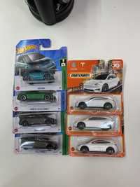 Hot Wheels / Matchbox (Fiat 500, Porsche Taycan, Tesla model Y)