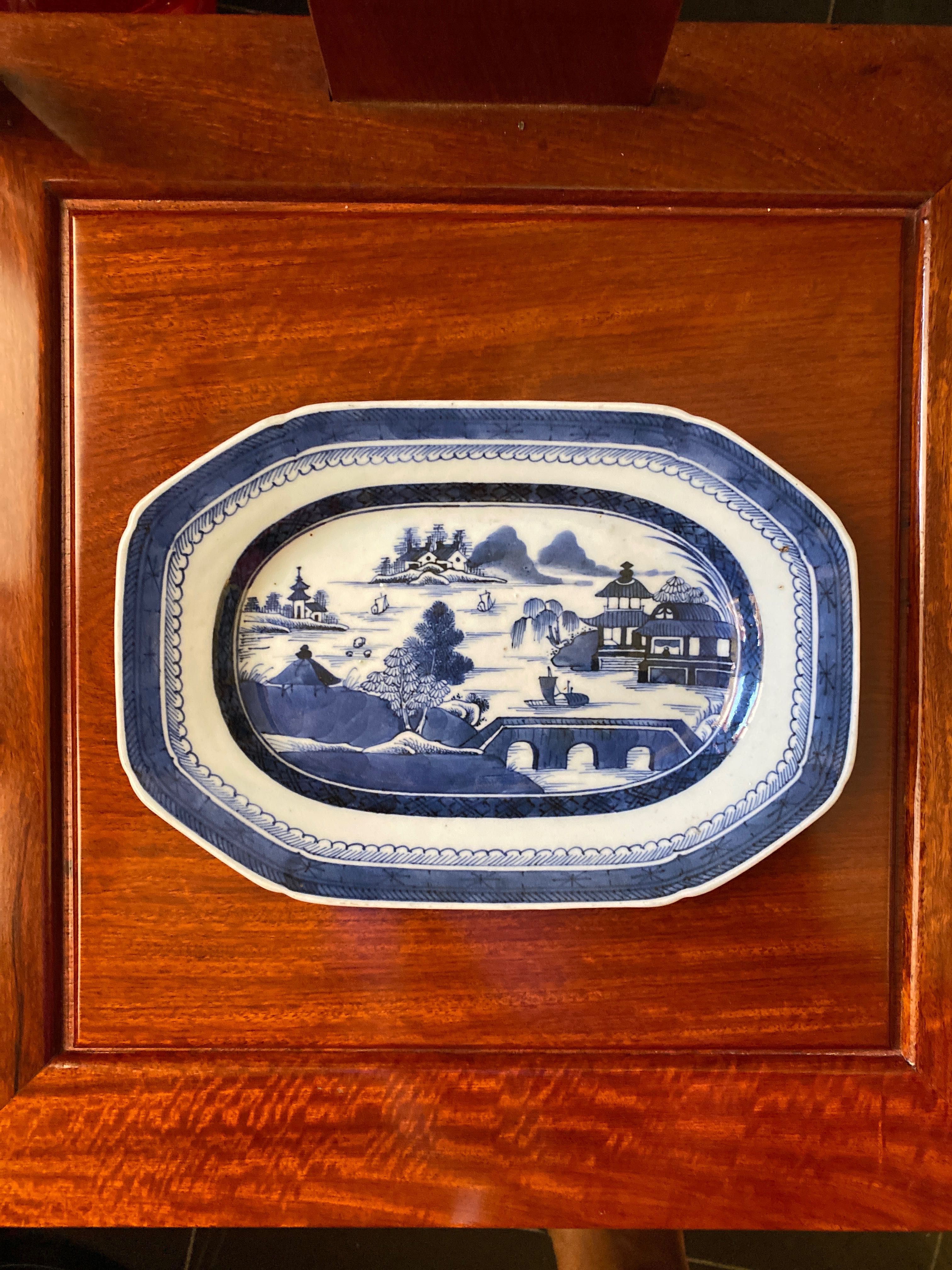 Travessa porcelana Chinesa séc XVIII Original 25 cm