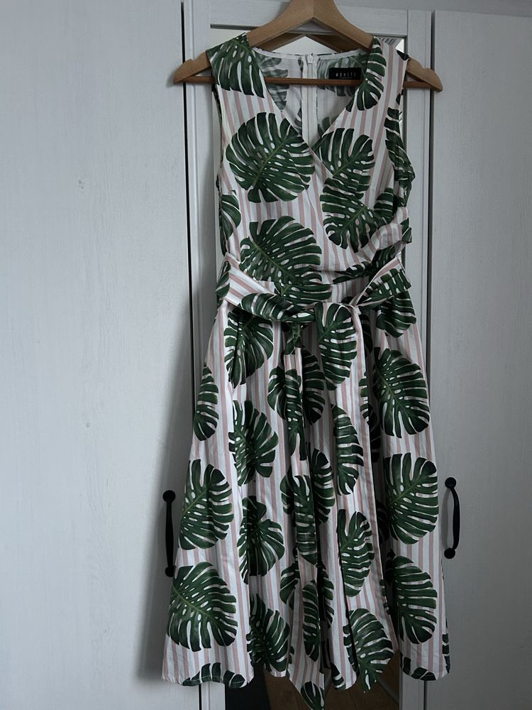 Sukienka Monstera Liście Midi Mohito 34 XS
