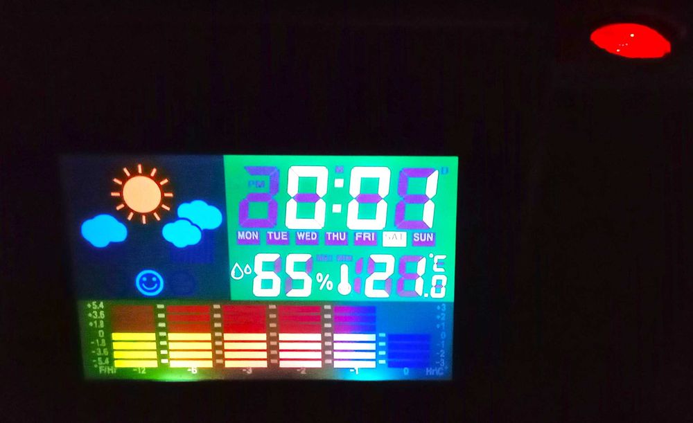 Estação meteorológica multifunções relógio teto digital