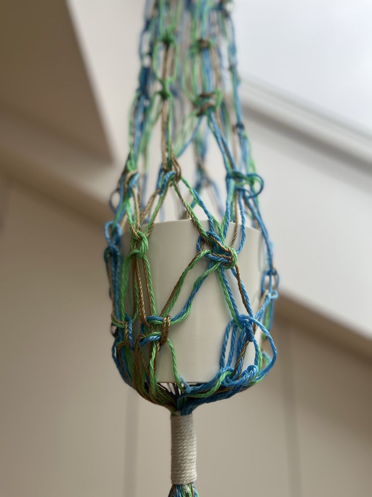 Rede Suspensa em Crochet Macramé Artesanal para Suporte de Vaso NOVA