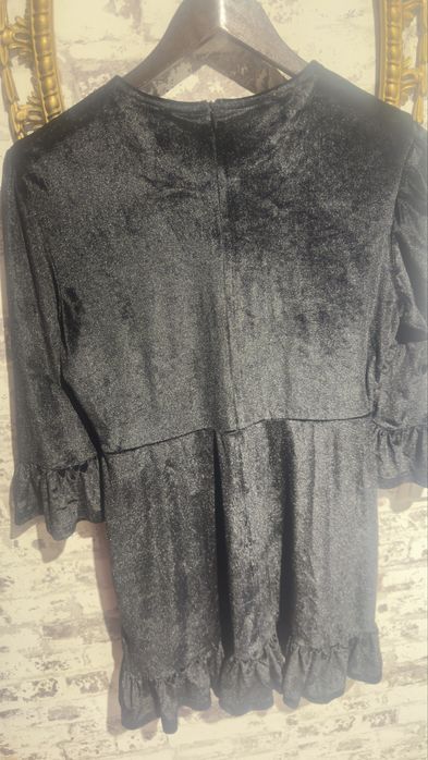 Платье бархат стрейч рюши