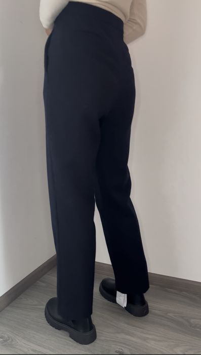 Темно сині вовняні штани класичні прямі брюки céline,