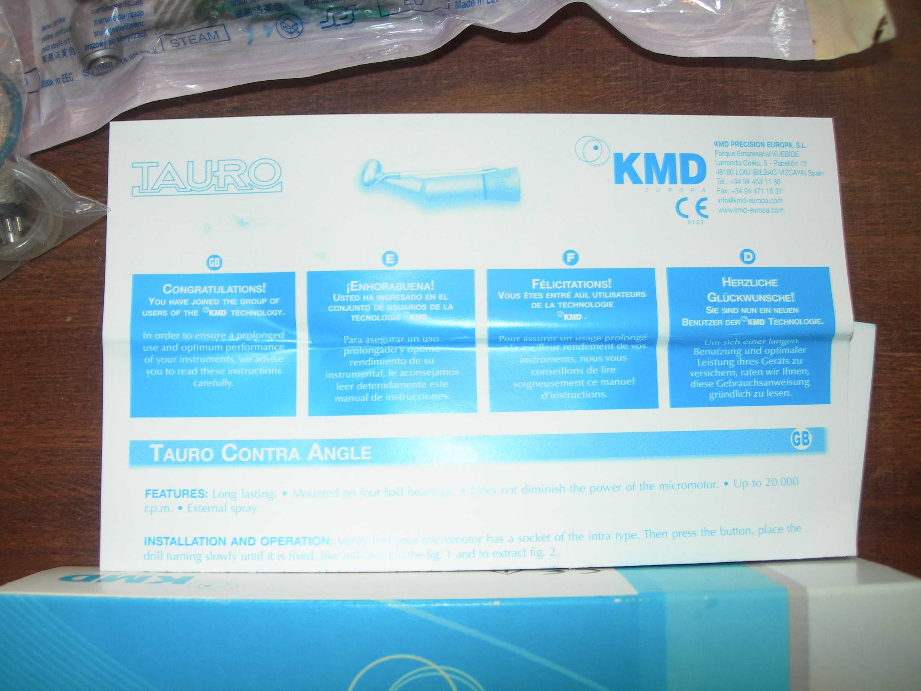 Turbina, Contra -ângulo e micromotor. KMD