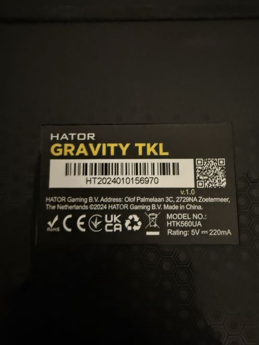 Hator gravity tkl, клавіатура