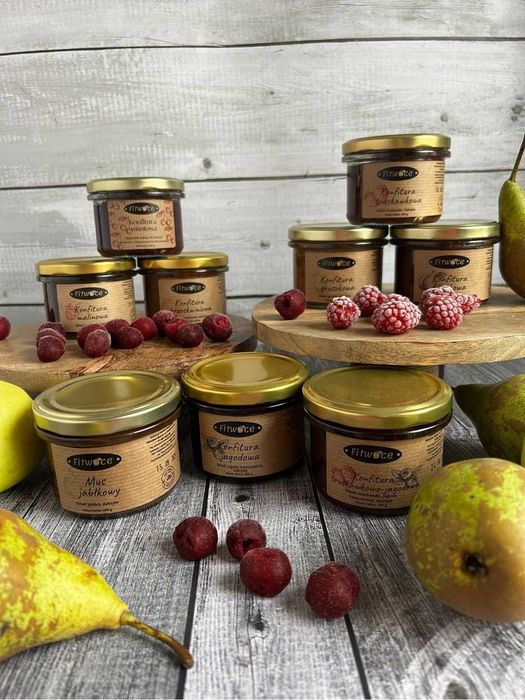 Kraftowe konfitury bez cukru powidła rzemieślnicze śliwkowe malinowe