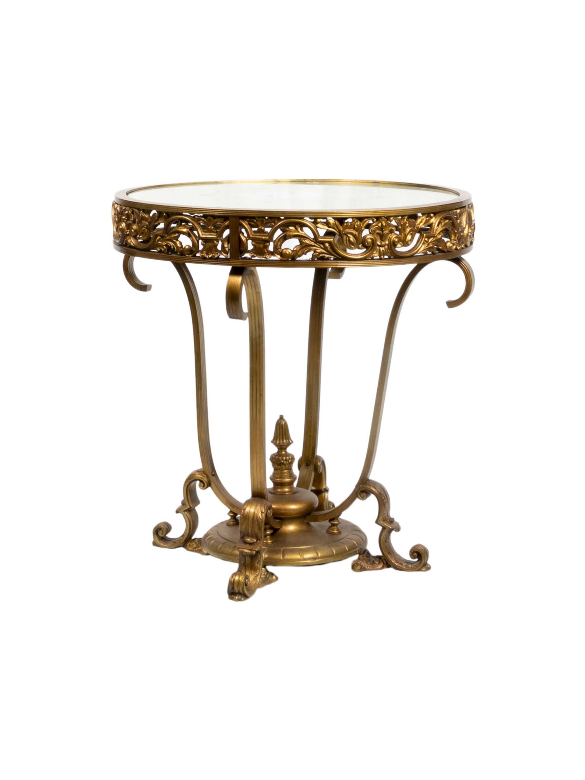 Mesa vidro bronze dourado moderno | Luís XV