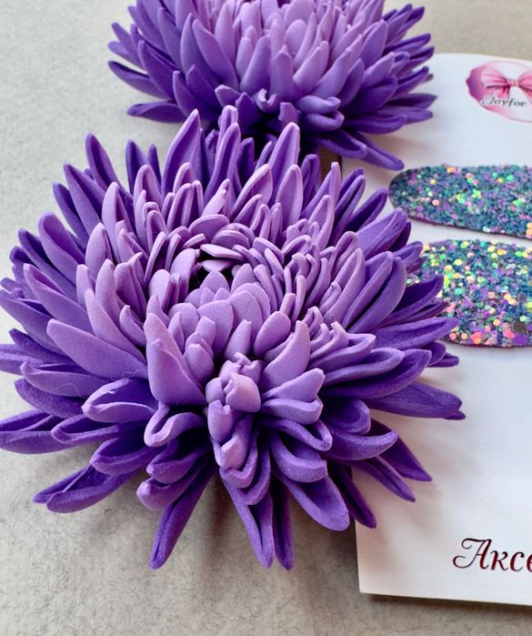 Хризантеми. Квіти для волосся. Хризантеми резинки