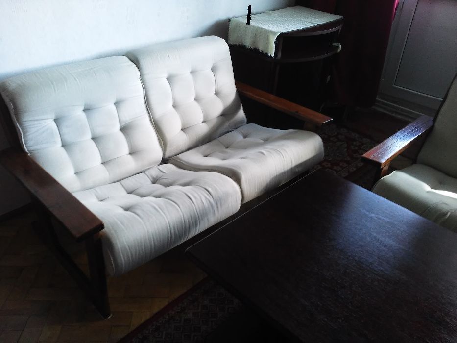 sofa 2os + fotel- KONTIKI komplet PRL;