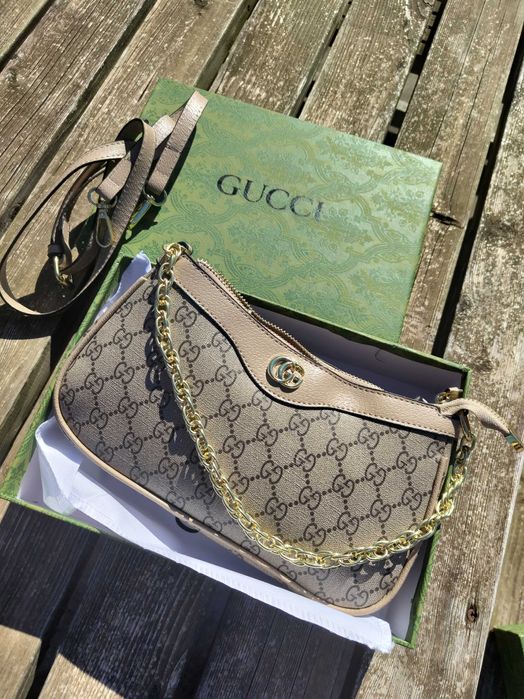 Bolsa Gucci Castanha Clara