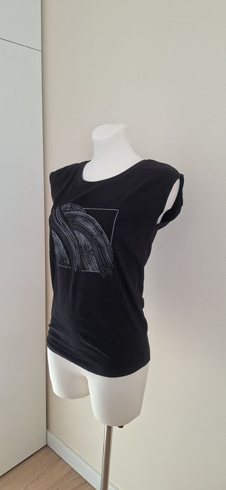Bluzka koszulka t-shirt krótki rękaw czarny kolor Reserved rozm. XS