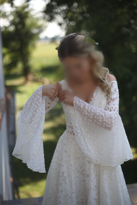 Suknia ślubna, sukienka boho, biała, roz. 34 / 36