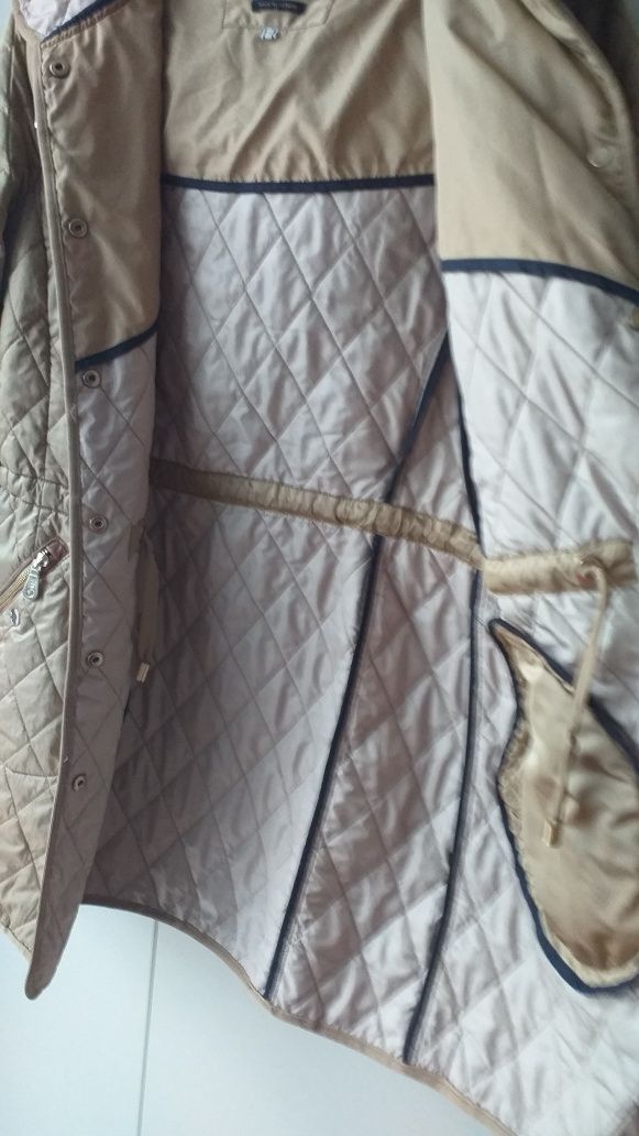 Kurtka 36 S pikowana Massimo Dutti beżowa parka