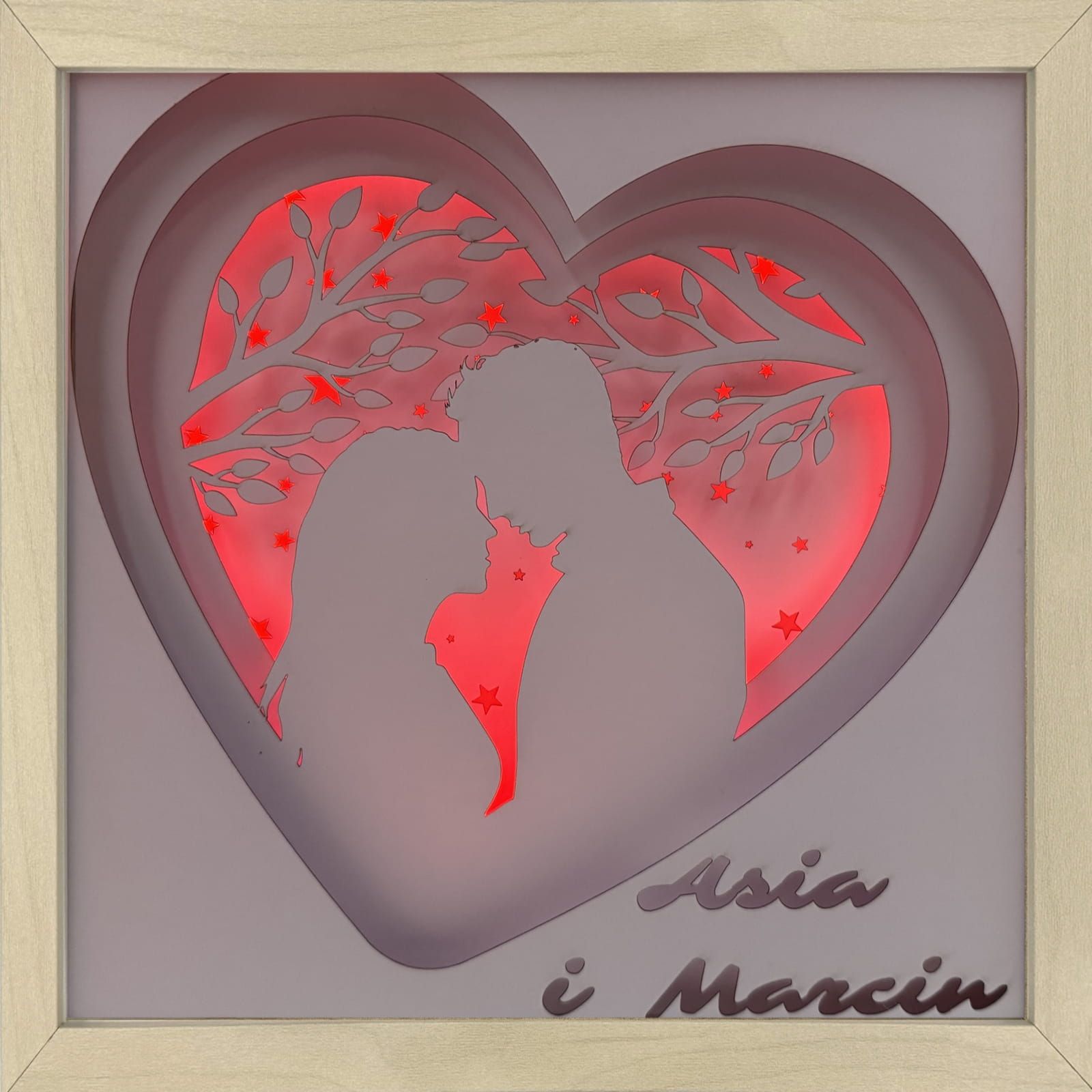 Ramka 3D LED Shadow Box Serce