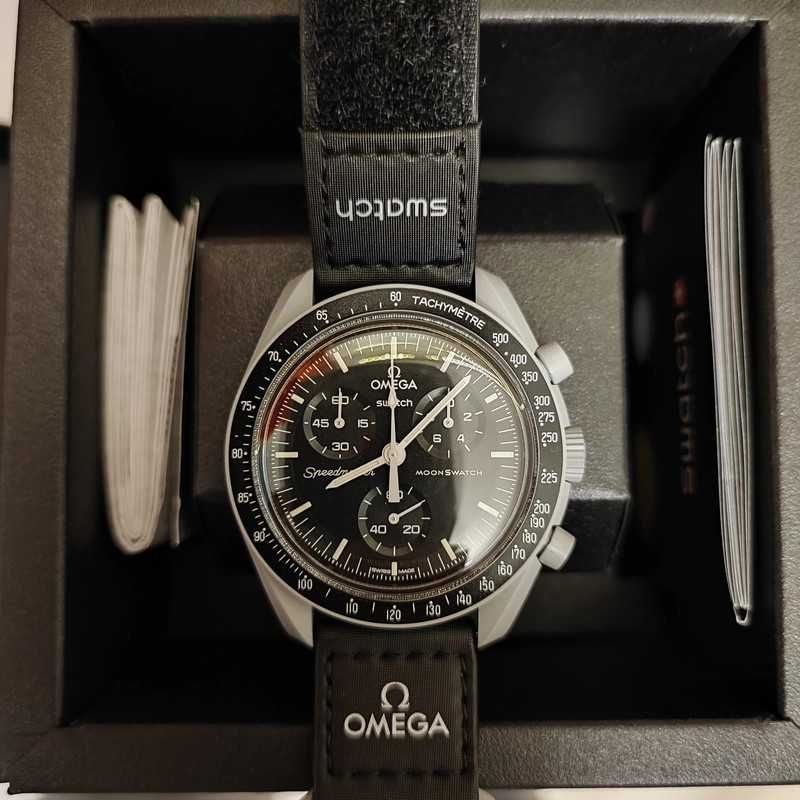 Omega x Swatch Bioceramic Czarny: Trudny dla Kosmicznych Wypraw
