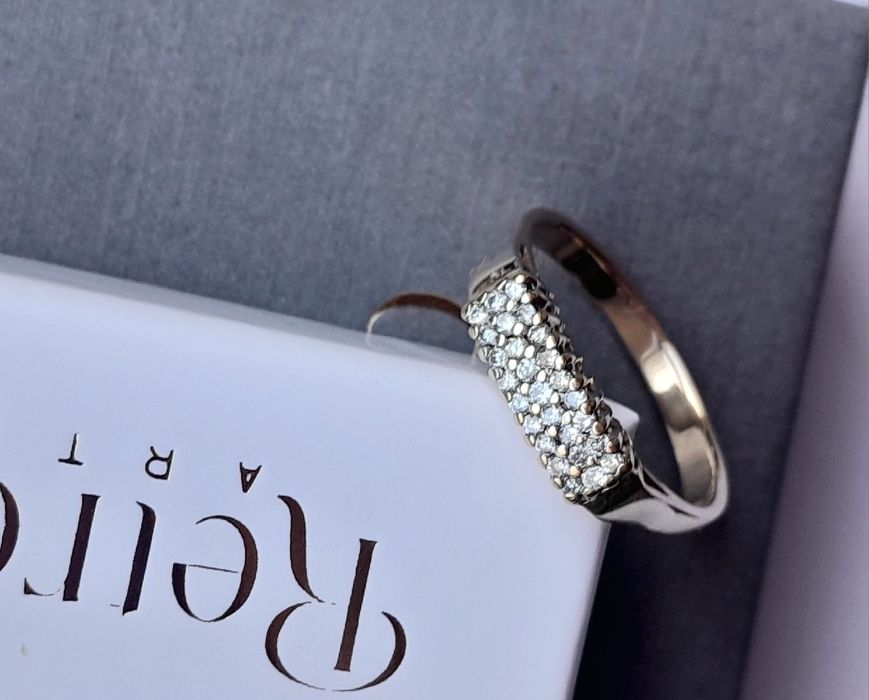 Pierścionek 5g Kocie Oko Złoto 9k Diamenty WYCENA