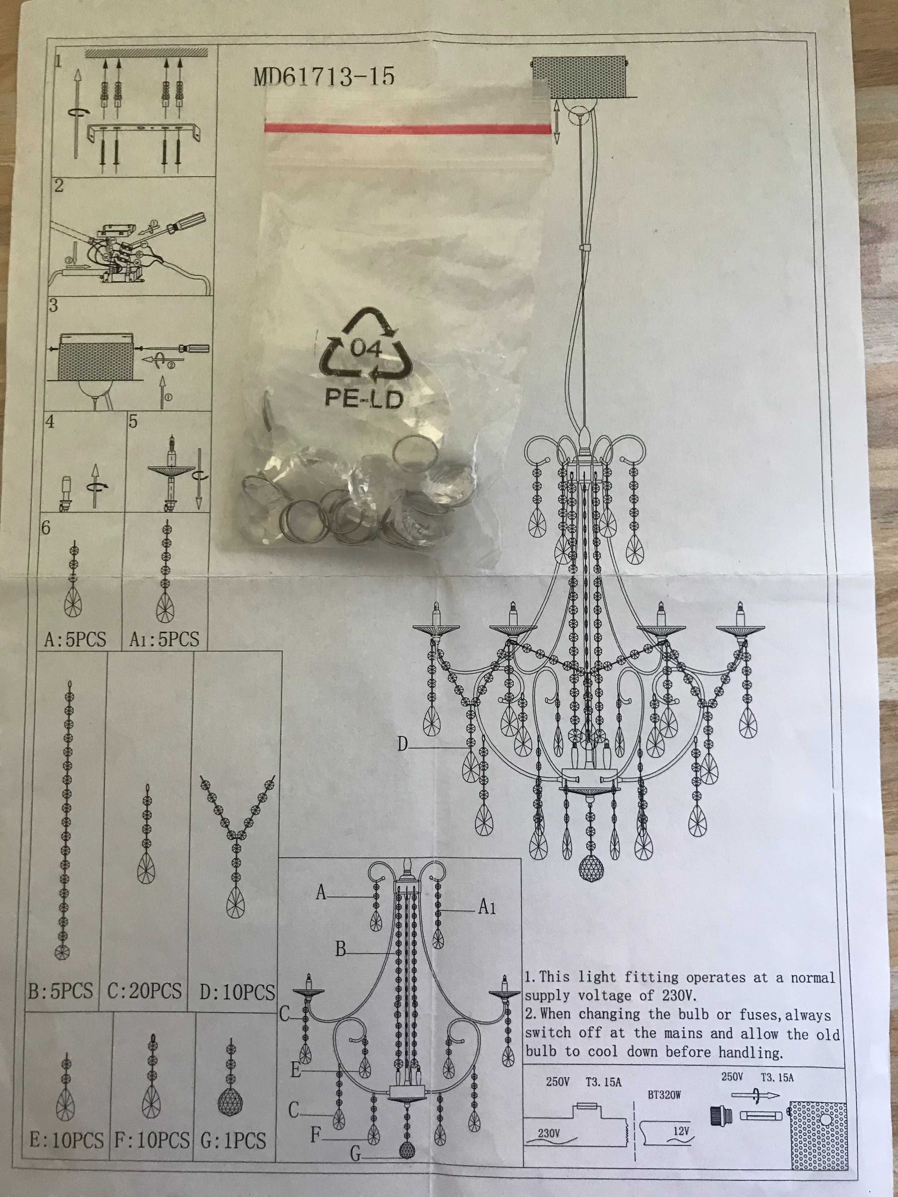 Итальянская люстра Illuminati MD61713-15