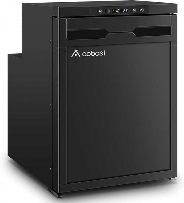 AAOBOSI Elektryczna lodówka samochodowa z kompresorem, 65 l, 12/24V DC